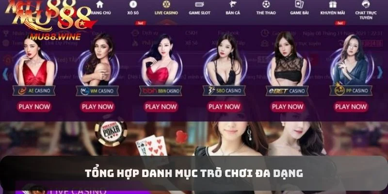 Tổng hợp danh mục trò chơi đa dạng